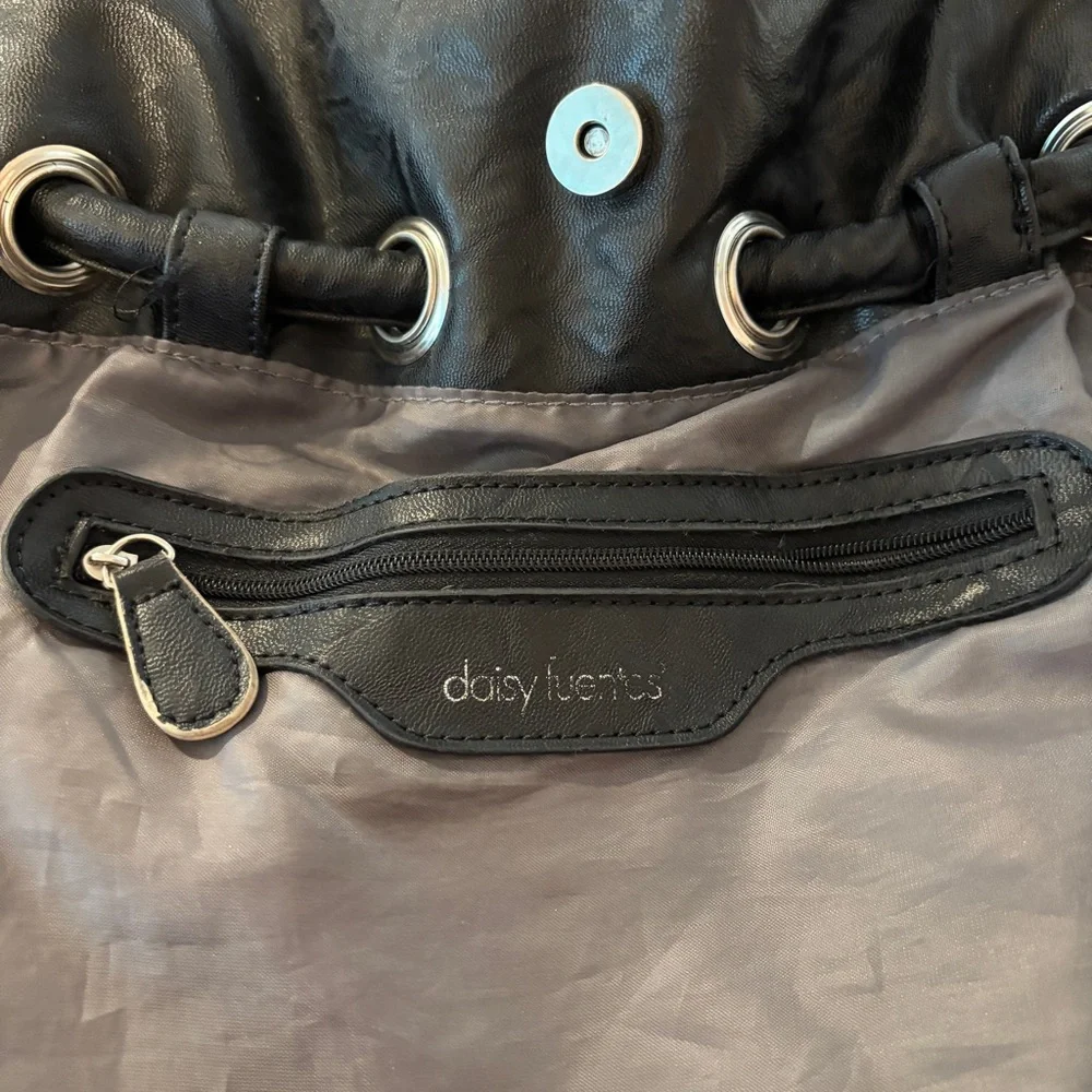 Daisy Fuentes Black Studded Shoulder Bag